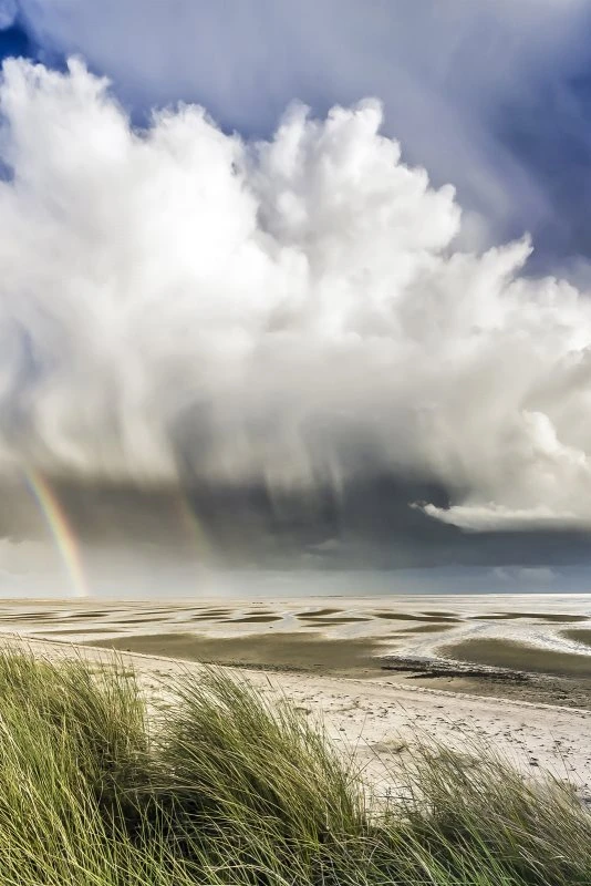 Strand & Meer Wattenmeer Nordsee im Hochformat 60x90cm mit schwarzen Bilderrahmen