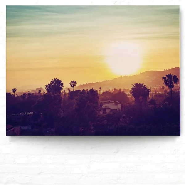 Leinwandbild Skyline Los Angeles sunset 100x75cm