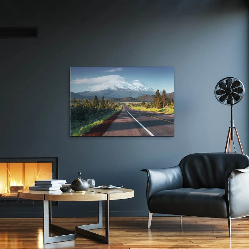 Berge & Gebirge Road to Mounts Shasta USA als Alu-Dibond Bild 120x60cm