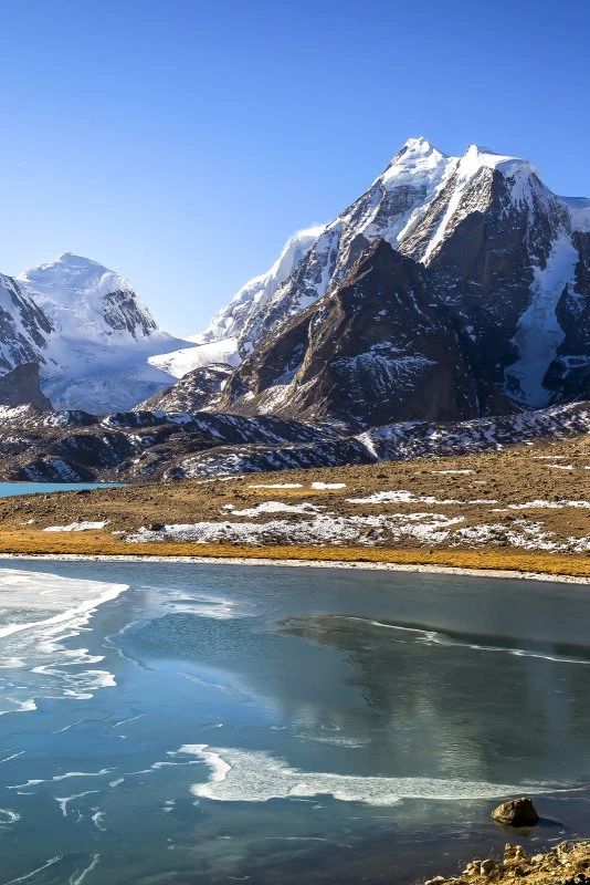 Poster 40x60cm im Hochformat, Himalaya Gurudongmar See Berge & Gebirge