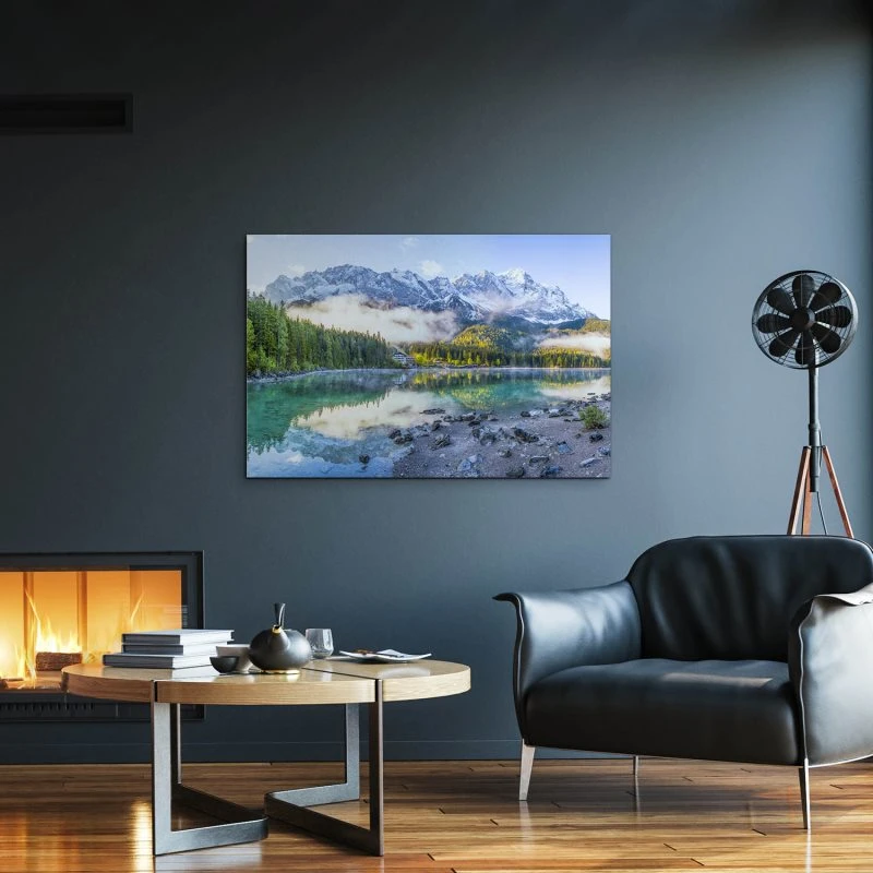 Berge & Gebirge Eibsee mit Zuspitze Alpen als Alu-Dibond Bild 120x80cm