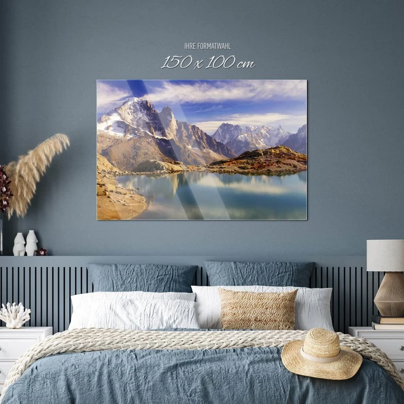 Berge & Gebirge Crystal Lakes Franz. Alpen als Acrylglasverbund Bild 150x100cm
