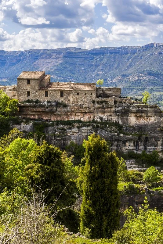 Poster 40x60cm im Hochformat, Spanien Dorf Siurana Berge & Gebirge