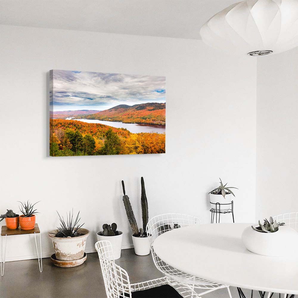 Wald & Bäume Indian Summer, Québec, Kanada als Keilrahmenbild 180x90cm