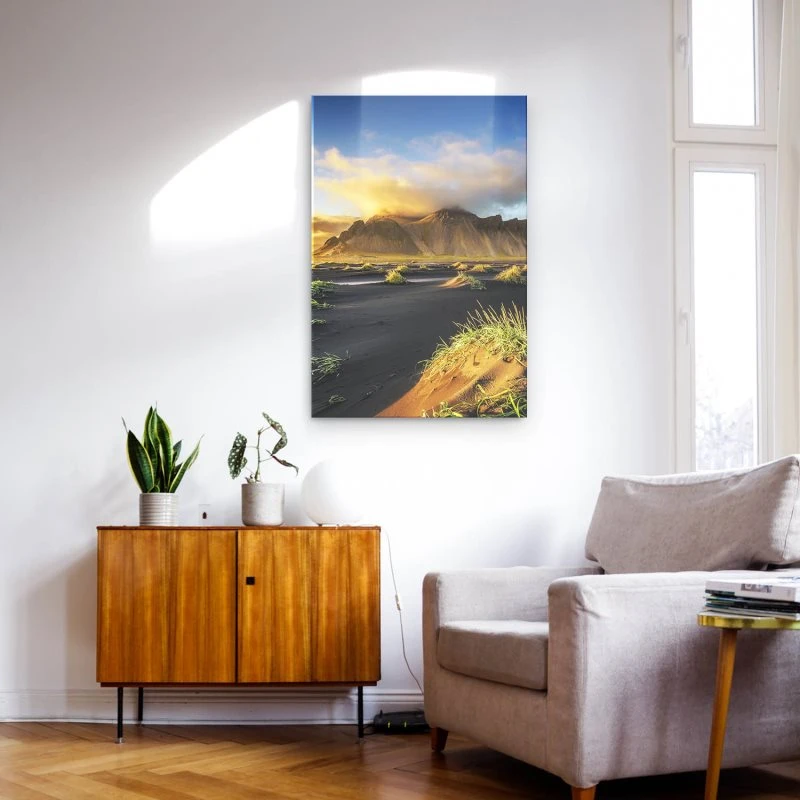 Berge & Gebirge im XXL Hochformat, Vestrahorn Island als Acrylglasbild 100x150cm