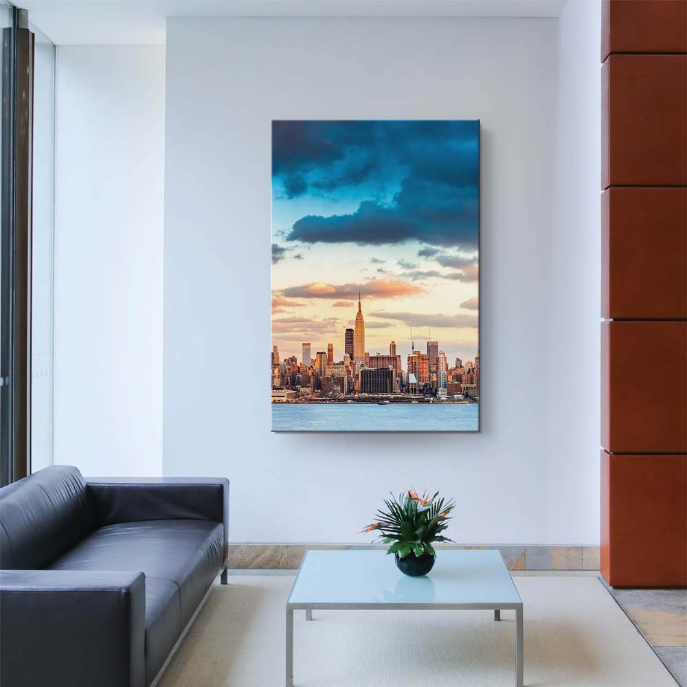Keilrahmenbild Hochformat, Skyline, Panorama von New York 60x90cm groß