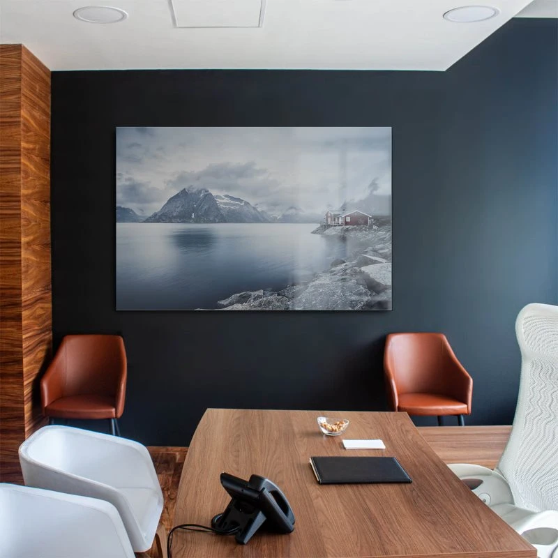 Berge & Gebirge Fischerhütte Lofoten als Acrylglasverbund Bild 160x120cm