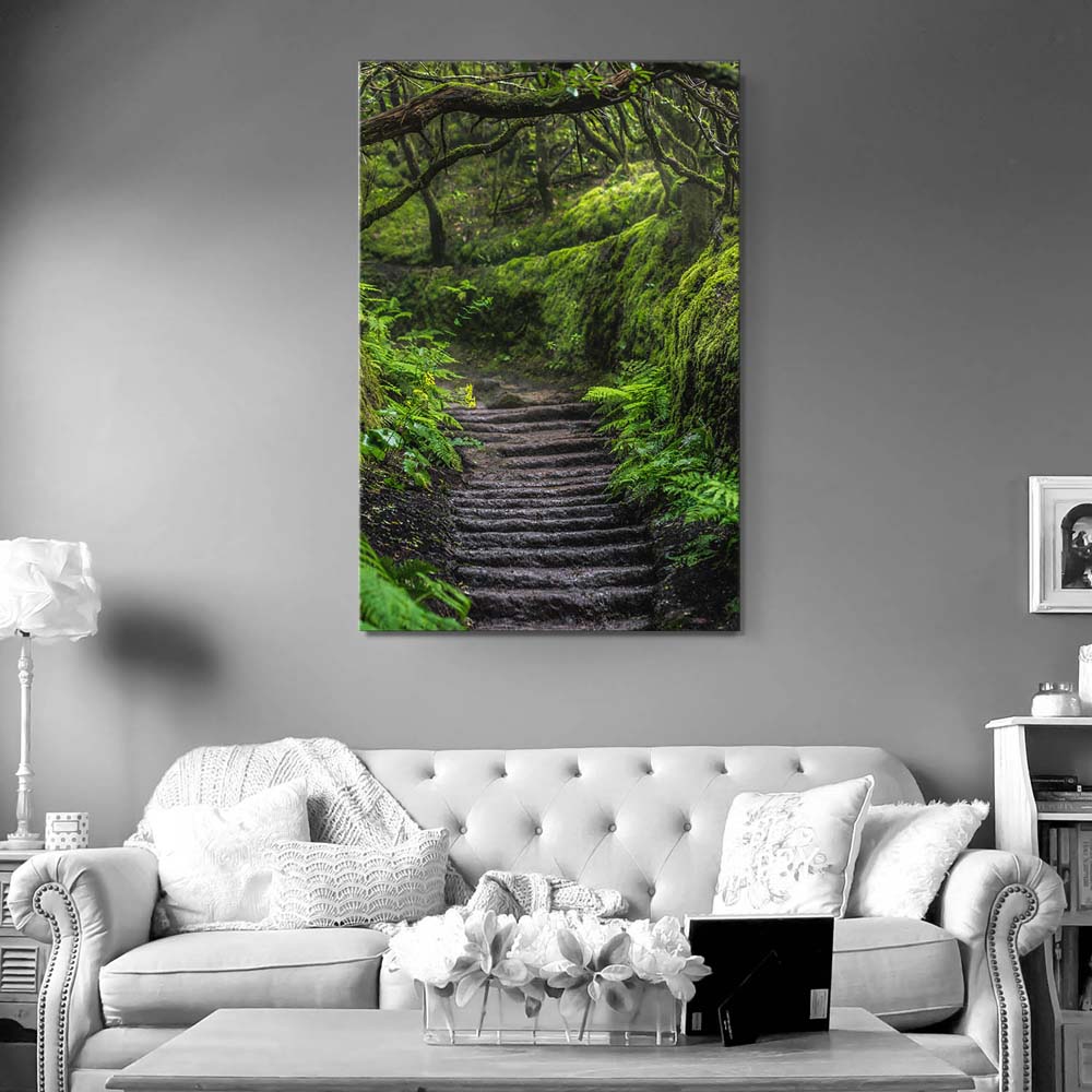 Leinwandbild Hochformat XXL 100x150cm, Teneriffa Anaga Regenwald