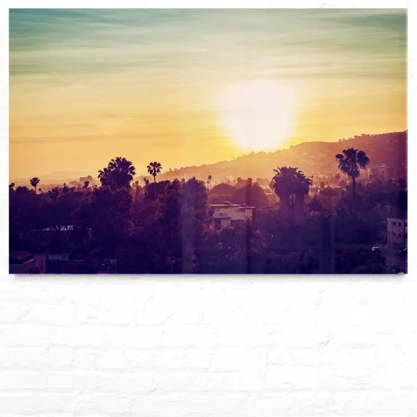 Skyline Los Angeles sunset als Acrylglas Bild 90x60cm