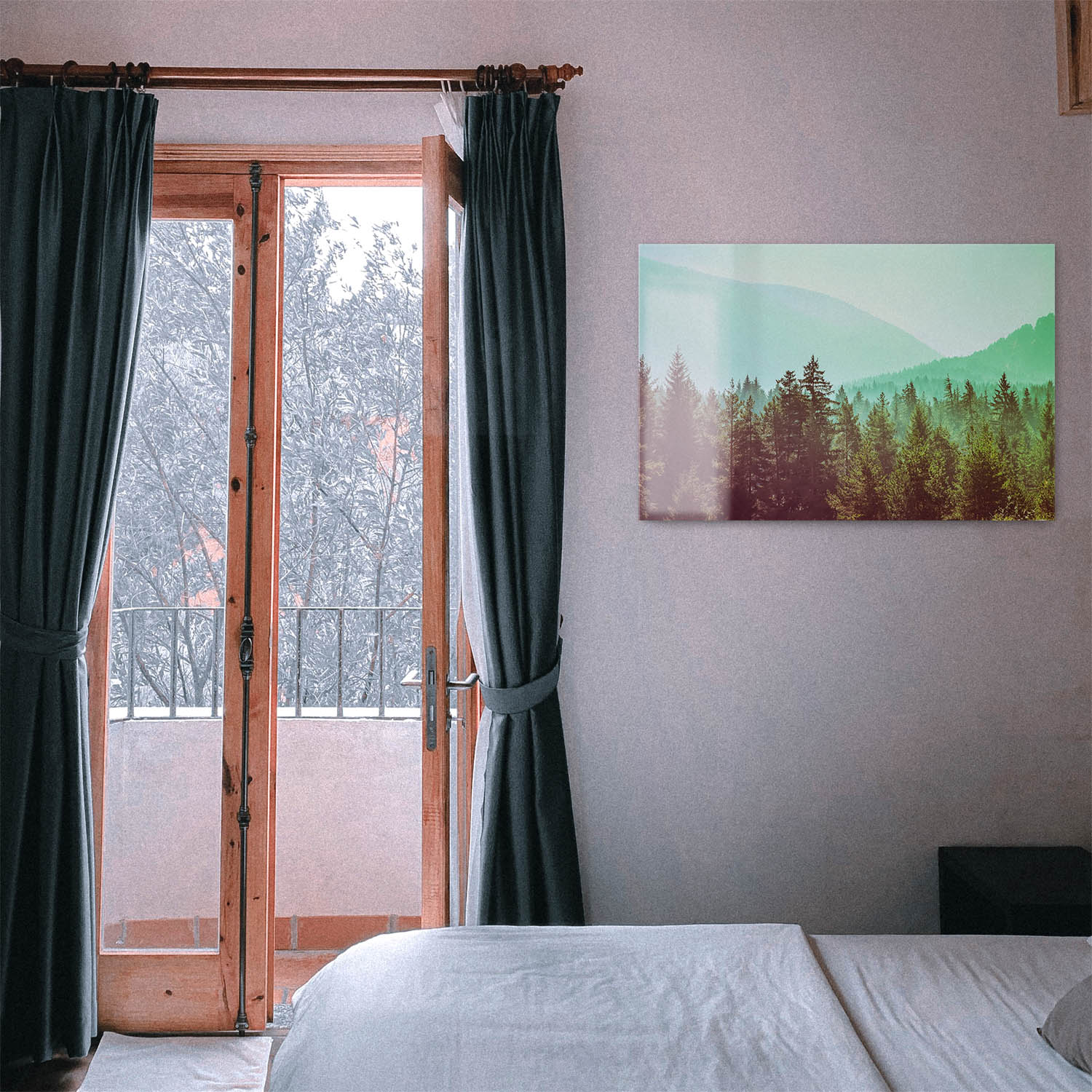 Wald & Bäume Retrolook als Acrylglas Bild 120x60cm