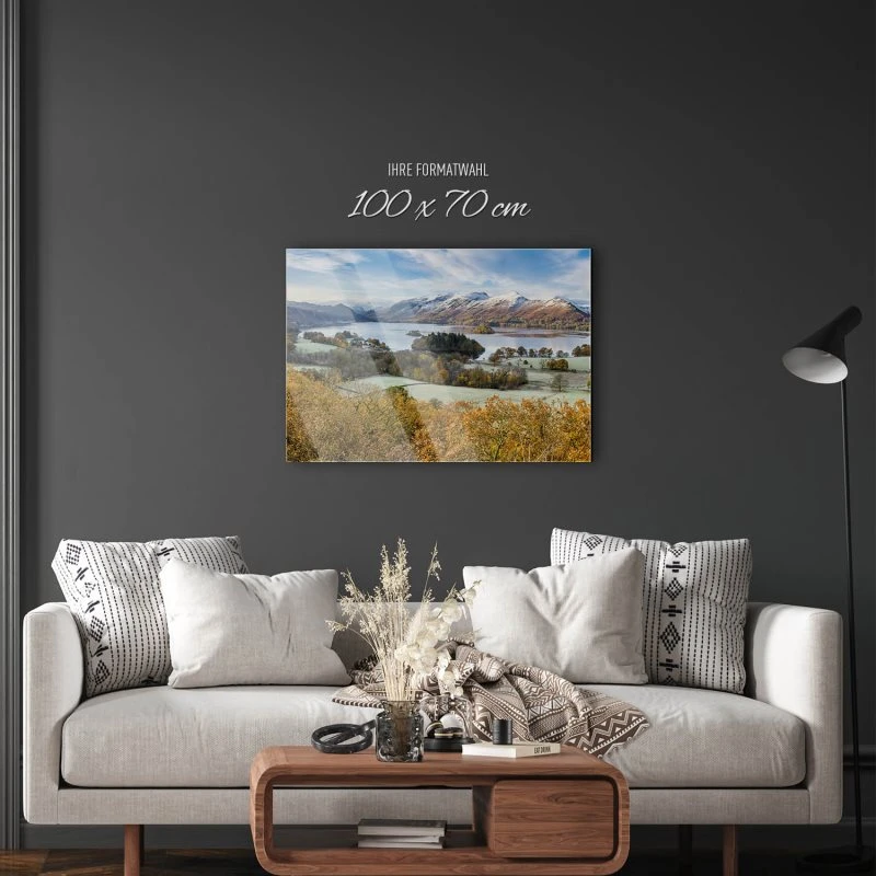 Acrylglasbild Derwent Water England, Berge & Gebirge, 100x70cm groß
