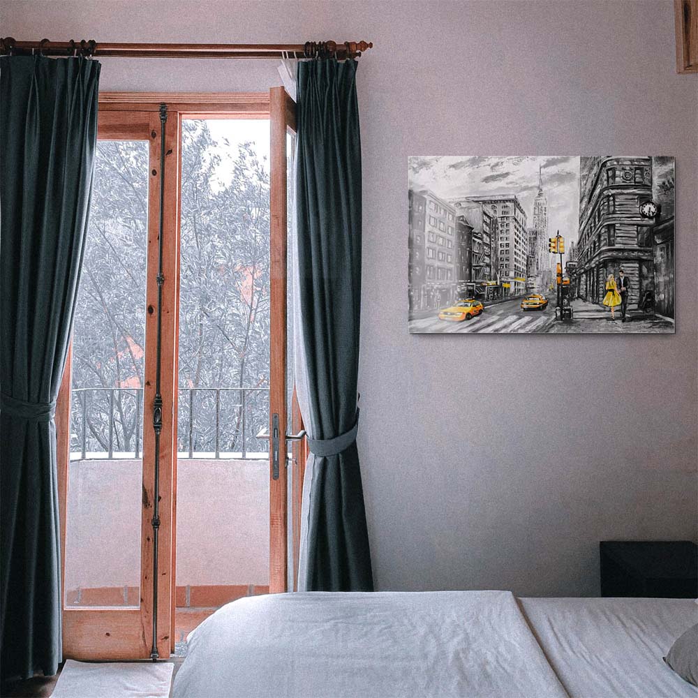 Skyline New York wie gemalt als Acrylglasverbund Bild 180x90cm