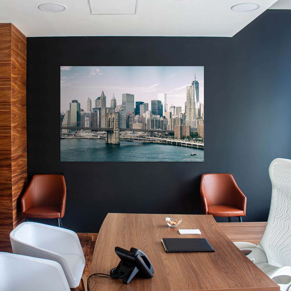 Poster 50x50cm NYC Manhatten mit Bridge Skyline