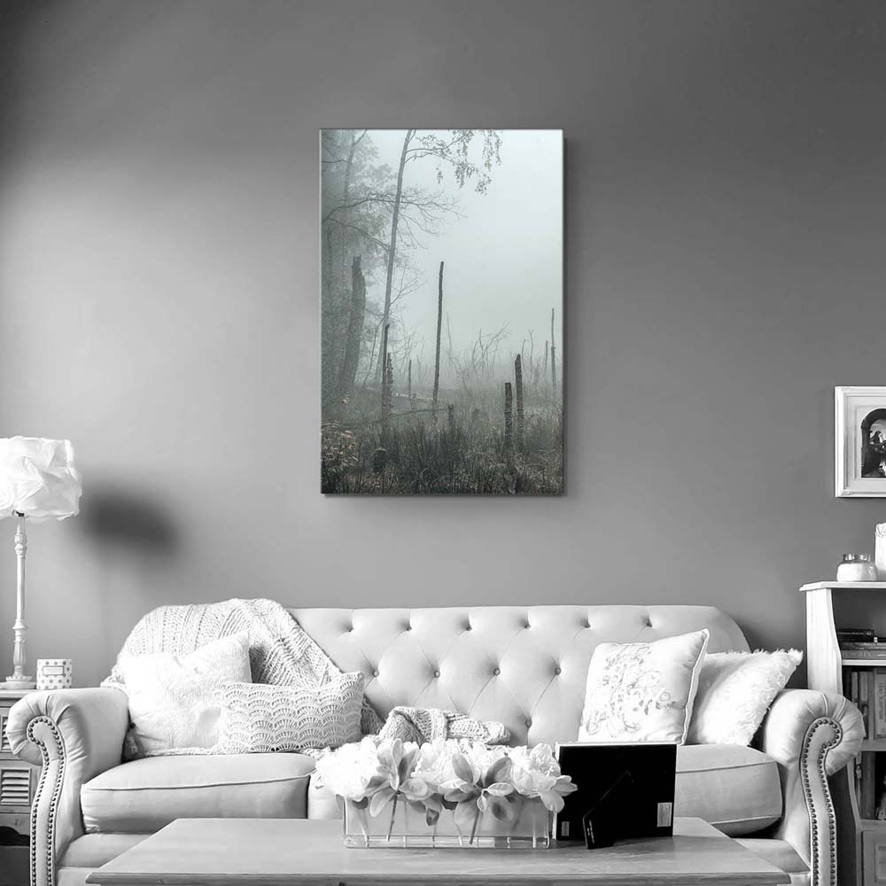 Keilrahmen Bild XXL Hochformat Wald Bäume Sumpfgebiet 80x120cm groß
