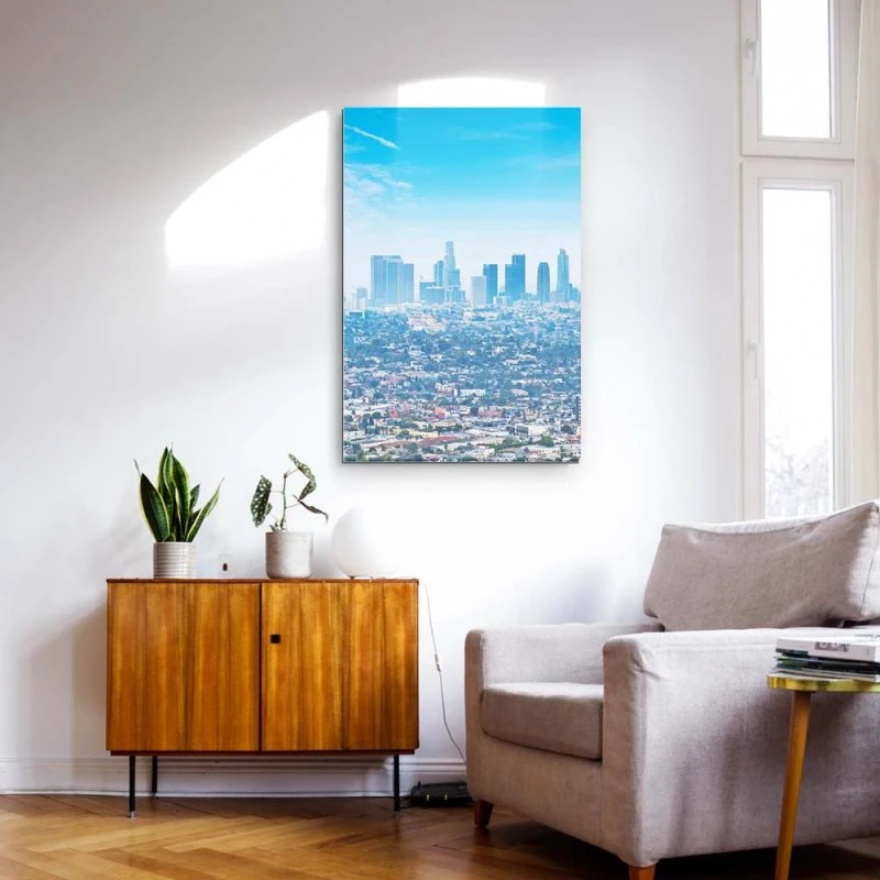 Skyline Los Angeles Panorama als Alu-Dibond Bild 80x80cm
