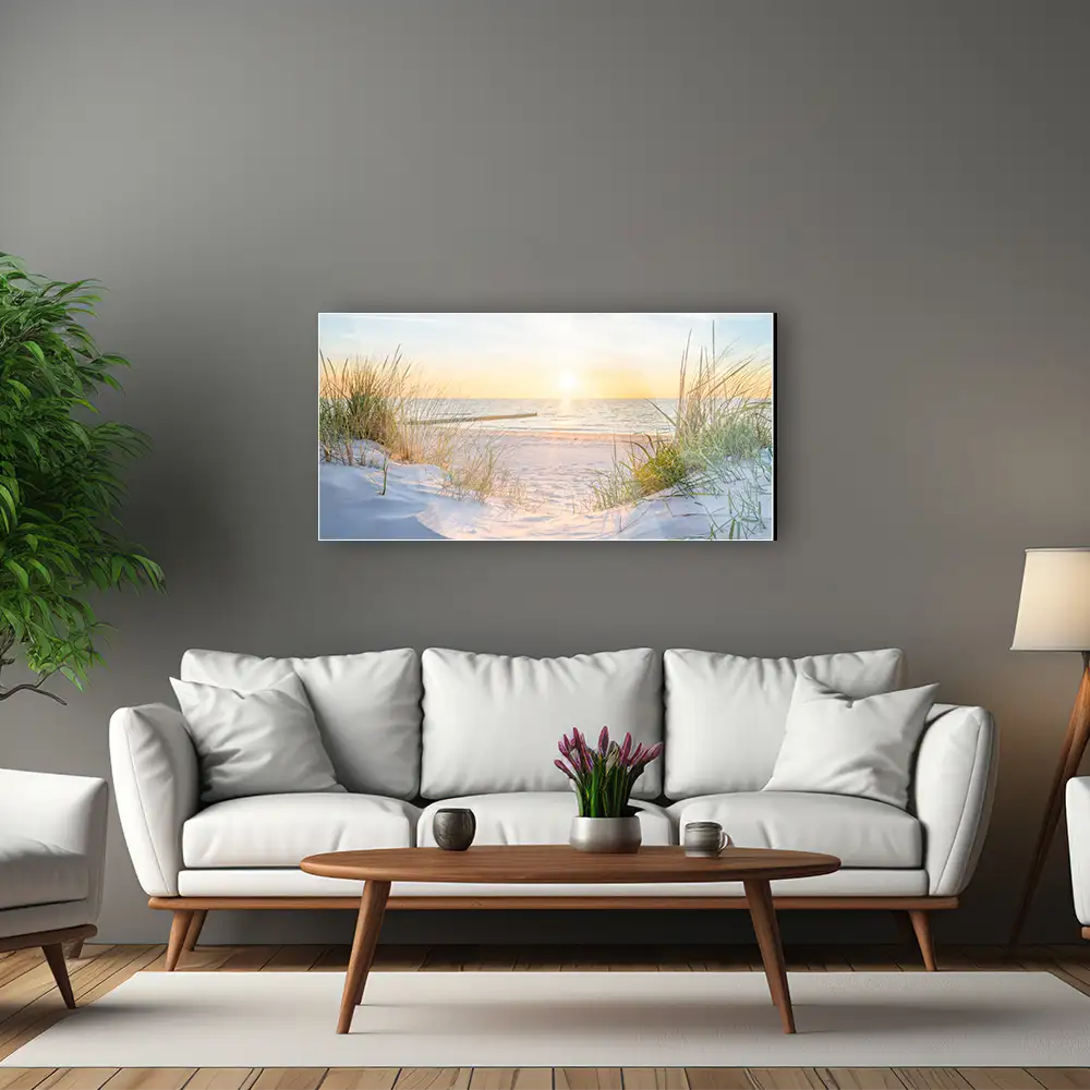 Strand & Meer Ostsee Sonnenuntergang als Acrylglas Bild 120x60cm