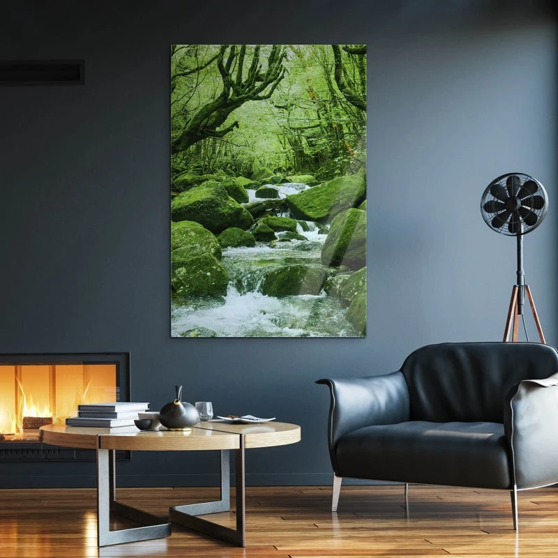 Flüsse & Seen Japan Waldbach im Hochformat als Acrylglasverbund Bild 40x60cm