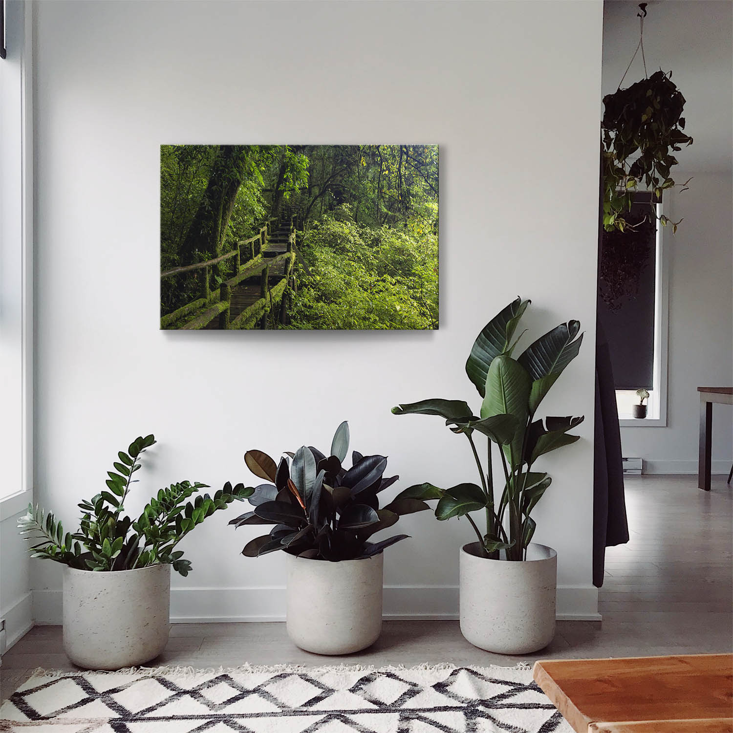 Wald & Bäume Wanderung als Keilrahmenbild 180x90cm
