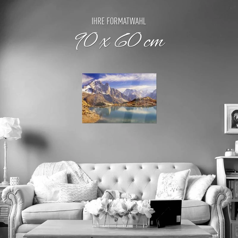 WandPoster 90x60cm Crystal Lakes Franz. Alpen, Berge & Gebirge