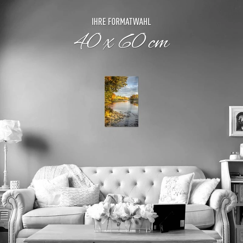 Poster 40x60cm im Hochformat, Herbstidylle USA Flüsse & Seen