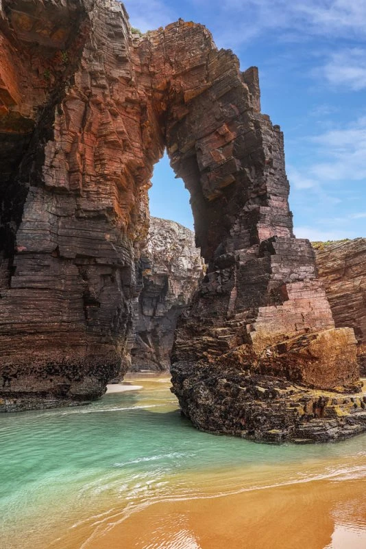 Poster 40x60cm im Hochformat, Playa de las Catedrales Strand & Meer