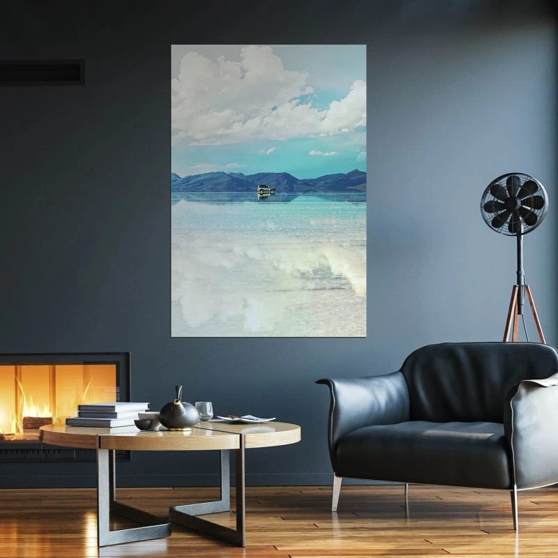 Poster 40x60cm im Hochformat, Salar de Uyuni Bolivien Flüsse & Seen