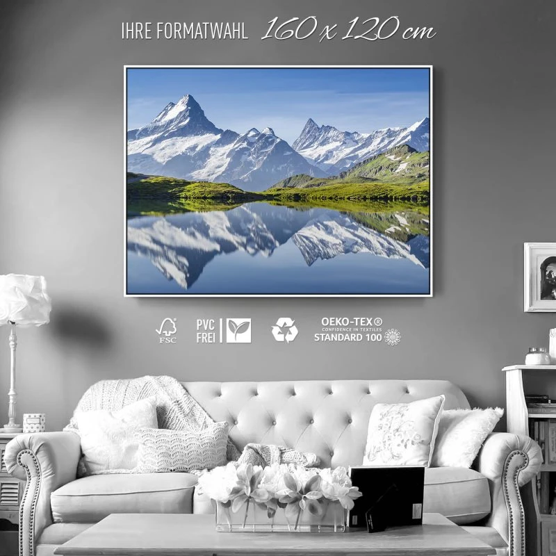 Berge & Gebirge Bachalpsee Schweiz im weißen Bilderrahmen, 160x120cm
