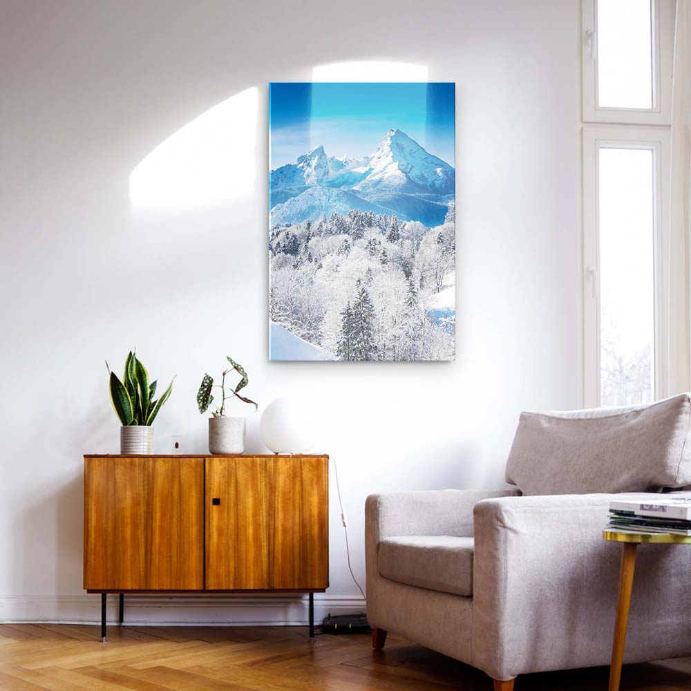 Berge & Gebirge Winter in den Alpen als XXL Acrylglasbild 150x100cm