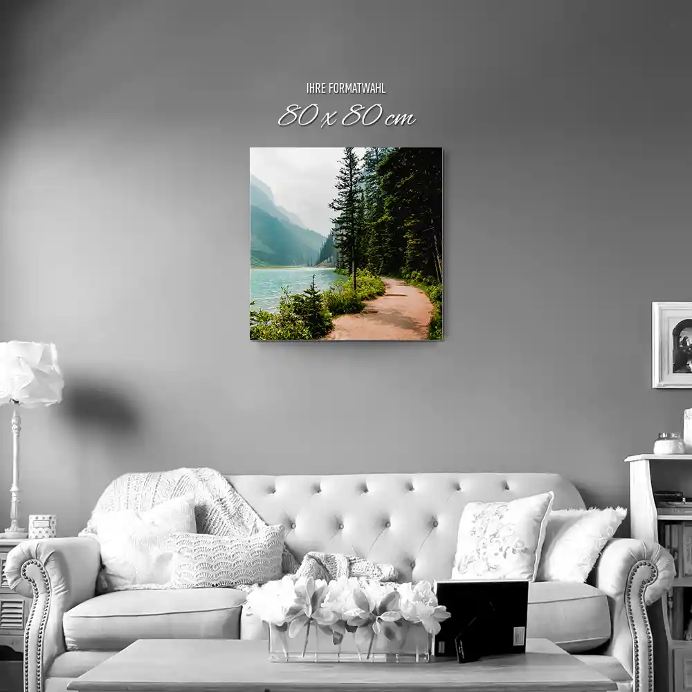 Flüsse & Seen Banff National Park Kanada als Alu-Dibond Bild 80x80cm