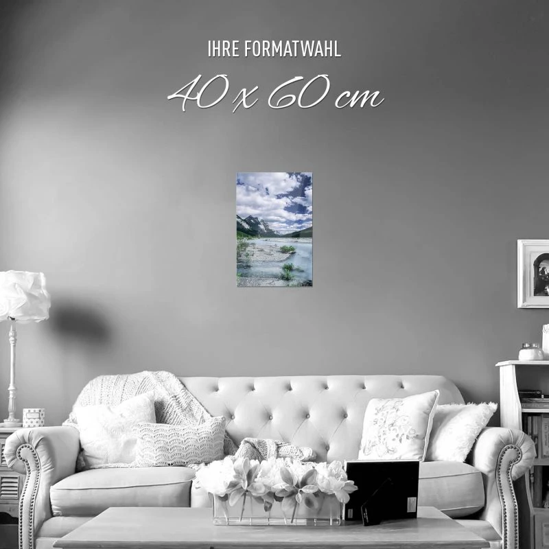 Poster 40x60cm im Hochformat, Gletscherfluss Kanada Flüsse & Seen