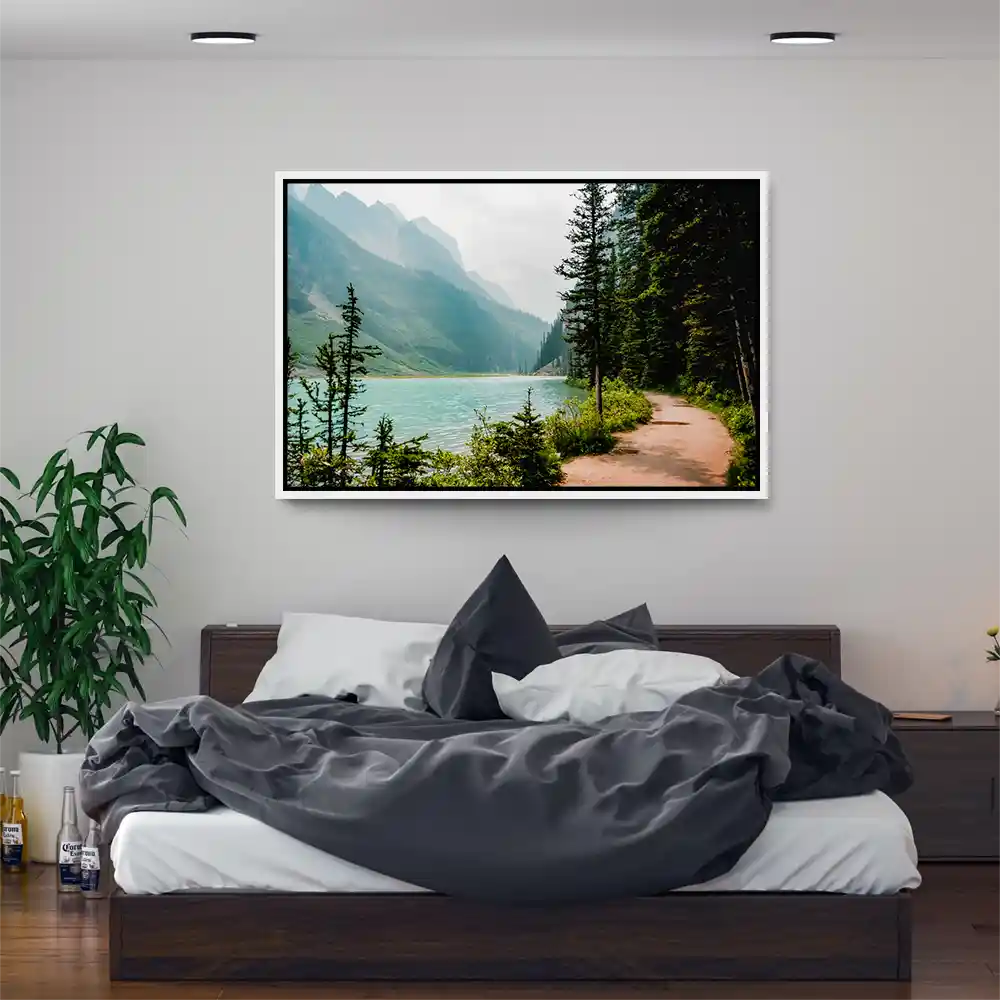 Flüsse & Seen Banff National Park Kanada im weißen Bilderrahmen, 150x100cm