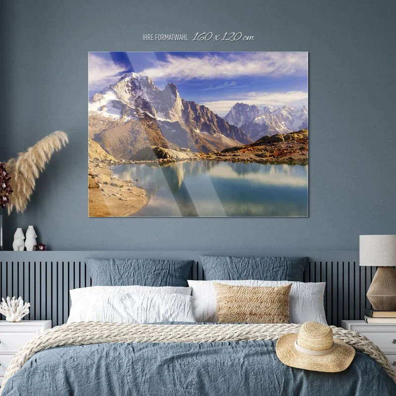 Berge & Gebirge Crystal Lakes Franz. Alpen als Acrylglasverbund Bild 160x120cm