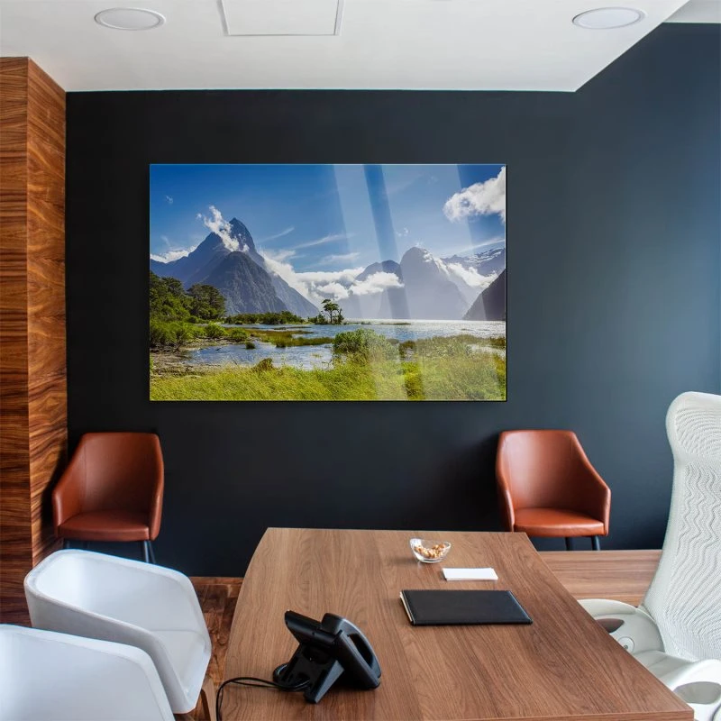 Berge & Gebirge Neuseeland Milford Sound Fjord als Acrylglasverbund Bild 160x120cm
