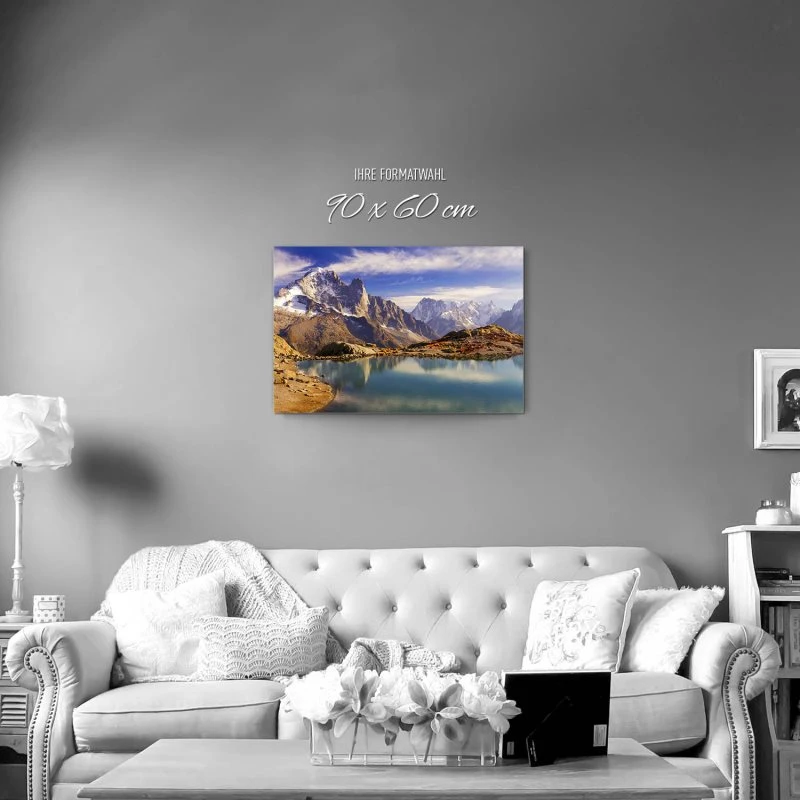Berge & Gebirge Crystal Lakes Franz. Alpen als Alu-Dibond Bild 90x60cm