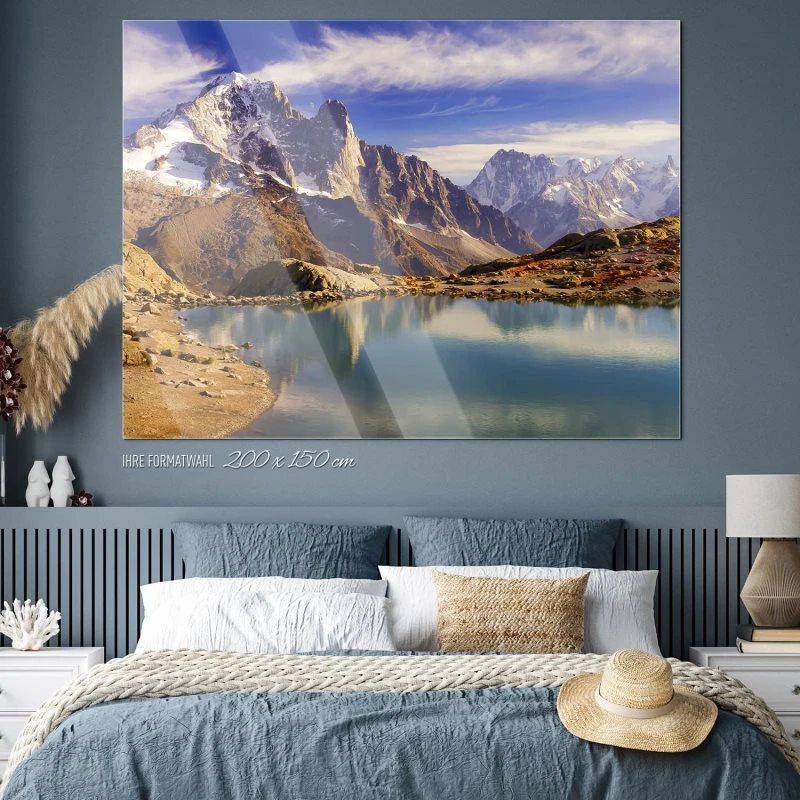 Berge & Gebirge Crystal Lakes Franz. Alpen als Acrylglasverbund Bild 200x150cm