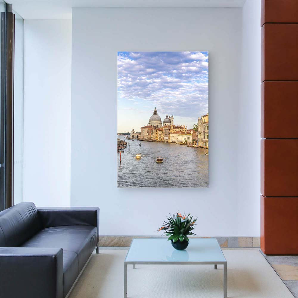 XXL Skyline Alu-Dibond Bild im Hochformat 100x150cm, Motiv Canal Grande in Venedig