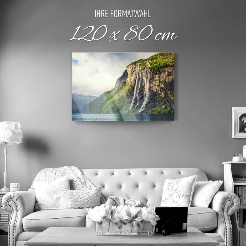 Wasserfall Seven Sisters als Acrylglas Bild 120x80cm