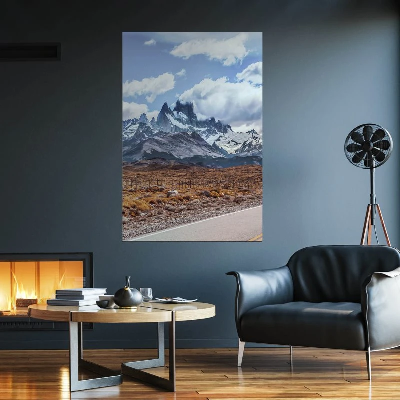 Poster 40x60cm im Hochformat, Fitz Roy Berge & Gebirge