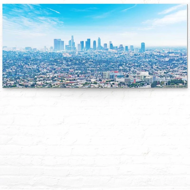 Skyline Los Angeles Panorama als Acrylglasverbund Bild 110x50cm