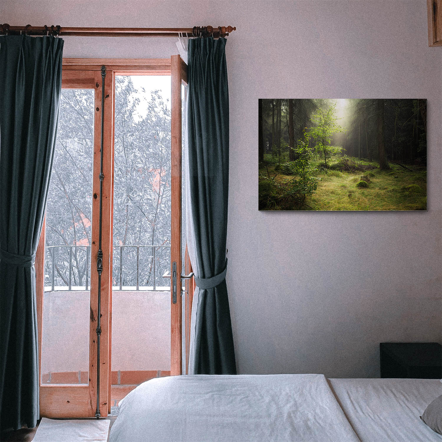 Wald & Bäume Lichtung als Alu-Dibond Bild 120x60cm