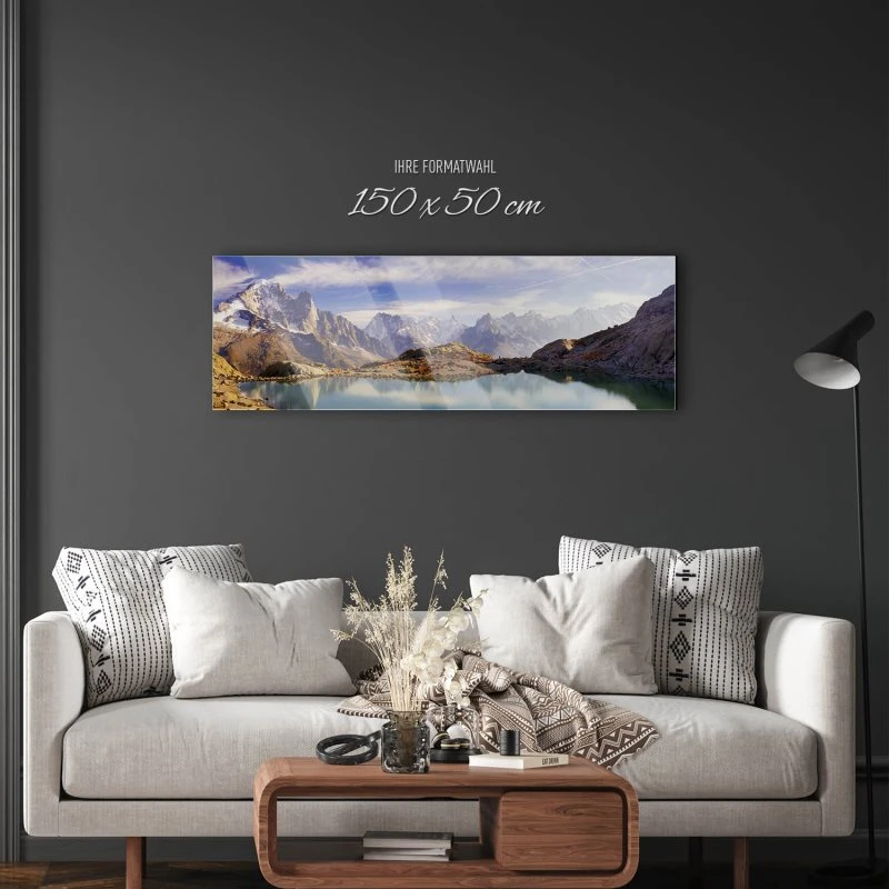 Acrylglasbild 150x50cm groß Berge & Gebirge Crystal Lakes Franz. Alpen