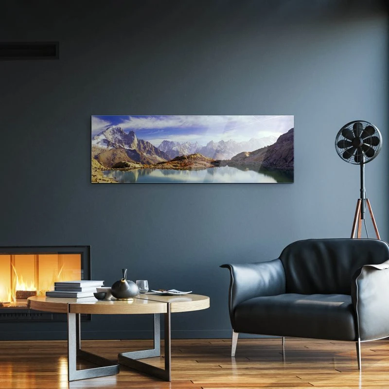 Acrylglasbild 150x50cm groß Berge & Gebirge Crystal Lakes Franz. Alpen