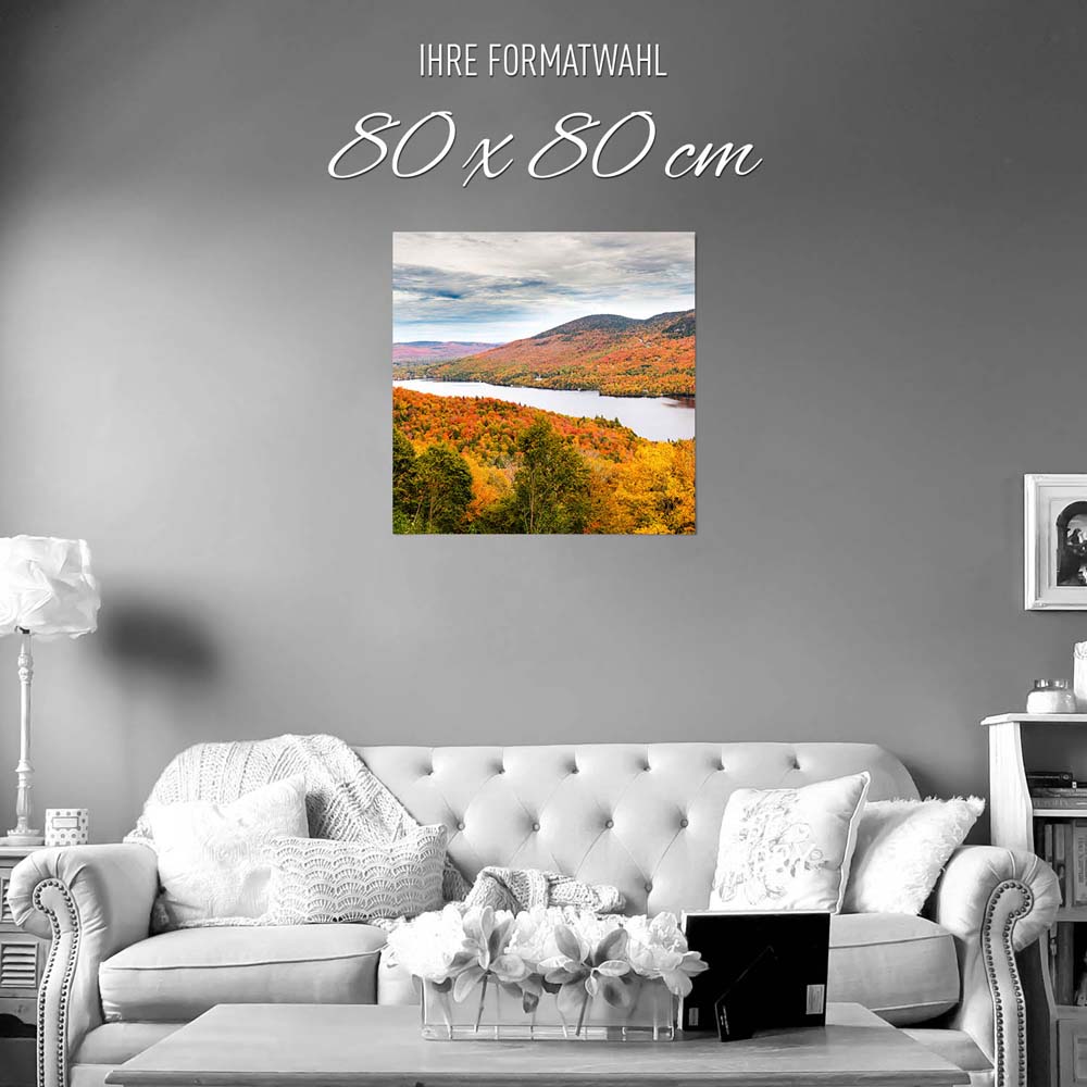 Poster 80x80cm groß, Wald & Bäume Indian Summer, Québec, Kanada