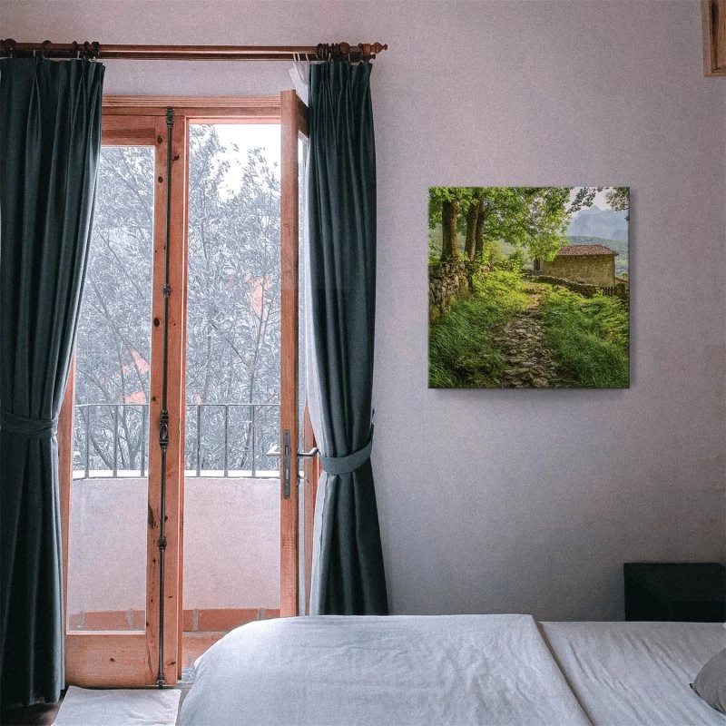 Berge & Gebirge Berghütte, Picu Urriellu, Spanien als Leinwand Bild 30x30cm