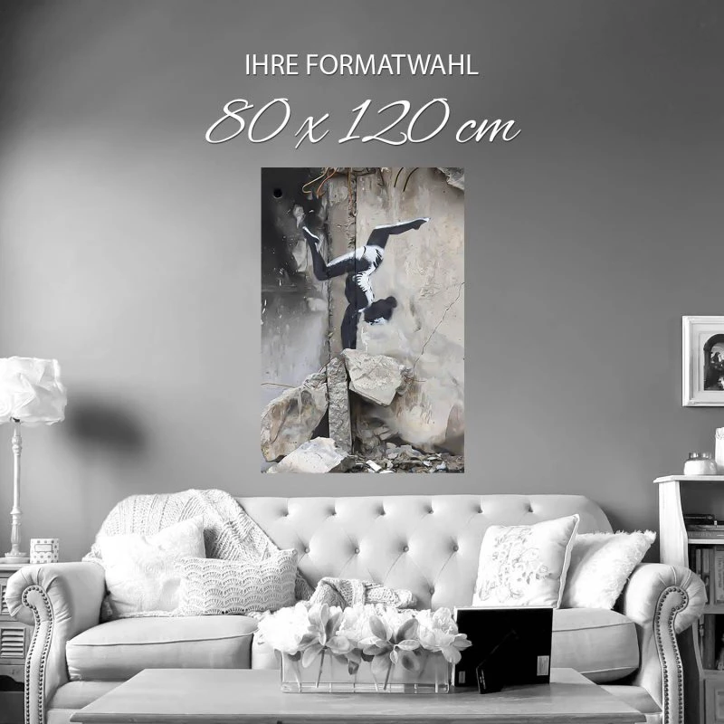Poster 80x120cm Hochformat, Banksy Ukraine Handstand
