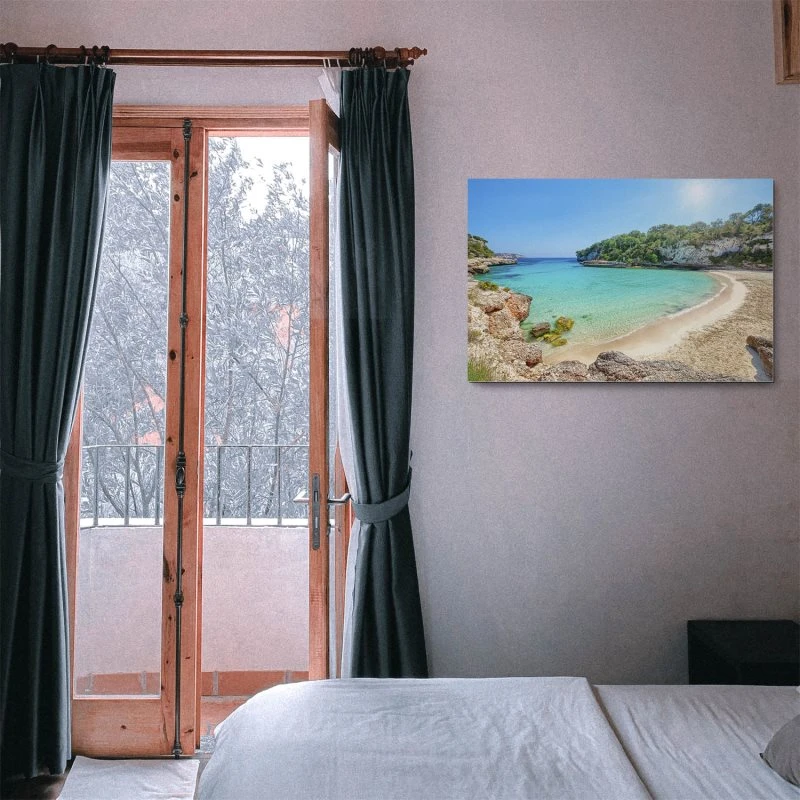 Strand & Meer Cala Llombards, Insel Mallorca als Alu-Dibond Bild 120x60cm