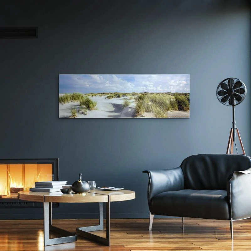 Acrylglasbild 150x50cm groß Strand & Meer Dünen Langenoog Nordsee