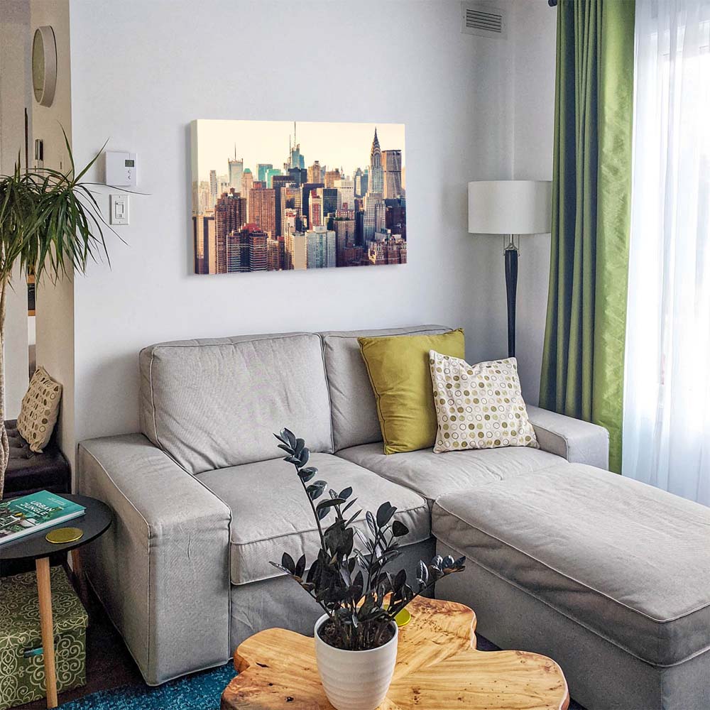 Skyline New York Vintage look als Keilrahmenbild 180x90cm