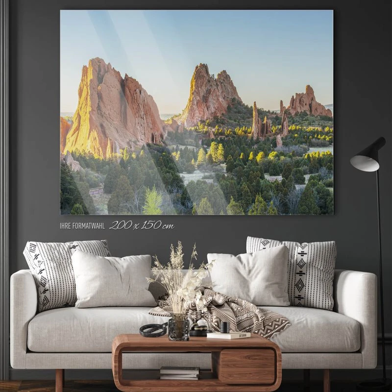 200x150cm großes Acrylglasbild, Berge & Gebirge Garden of the Gods USA