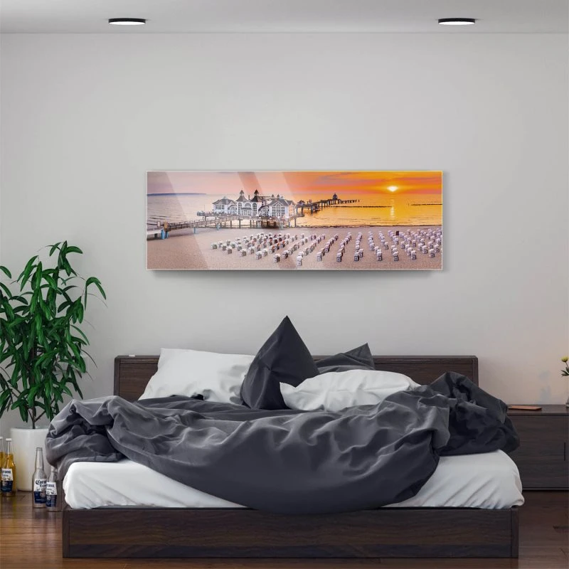 Acrylglasbild 150x50cm groß Strand & Meer Seebrücke Sellin Rügen